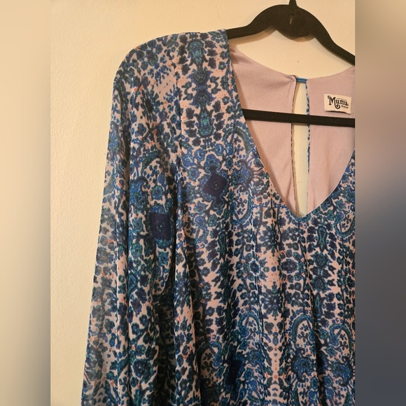 Show Me Your Mumu Donna Michelle Tunic Mini Dress Santorini Splash Size Medium - Picture 2 of 10